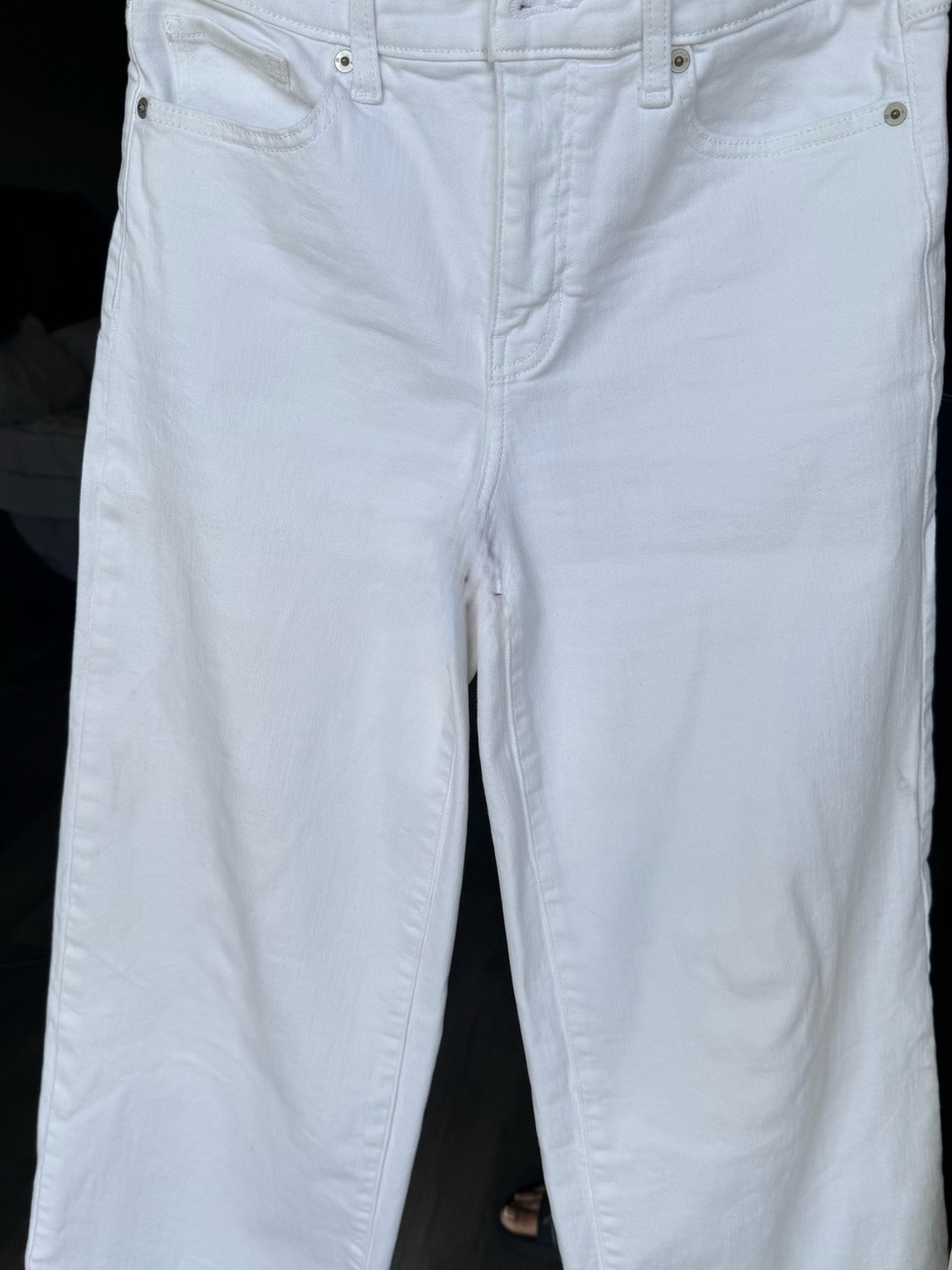 Banana Republic White Wide-Leg Crop Jeans